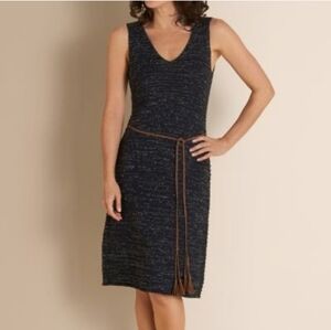 Nwt Soft Surroundings Black Tie Front Croshette Midi Dress Size Medium